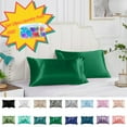 thumbnail image 1 of InsCrazy Silk Pillow Cases, King Size, Satin Pillowcase for Hair and Skin, Pillowcases Standard Size Set Of 2, Luxury and Soft Satin Pillowcovers 2 Pack (20x30 Inches), 1 of 8
