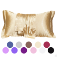 thumbnail image 1 of InsCrazy Silk Pillow Cases, Queen Size, Satin Silk Pillowcase Suitable for Hair and Skin Standard Size 20x30in with Hidden Zipper Soft Breathable Glassy and Cool Sleeping, 1 of 10
