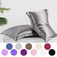 thumbnail image 1 of InsCrazy Silk Pillow Cases, Queen Size, Satin Silk Pillowcase Suitable for Hair and Skin Standard Size 20x30in with Hidden Zipper Soft Breathable Glassy and Cool Sleeping 2PC, 1 of 10