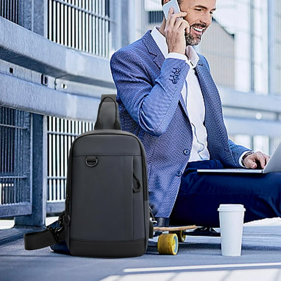 InsCrazy Sling Backpack for Men Women, Large Capacity Crossbody Bag Waterproof Chest Bag Casual Sling Bag for Travel Hiking Camping Outdoor Sports