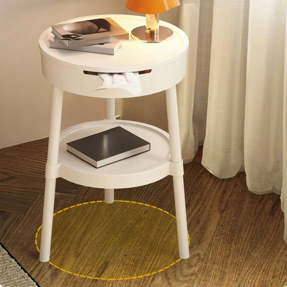 InsCrazy Small Nightstand Modern Multifunctional Side Table Coffee Table With Drawer for Office, Living Room, Kitchen