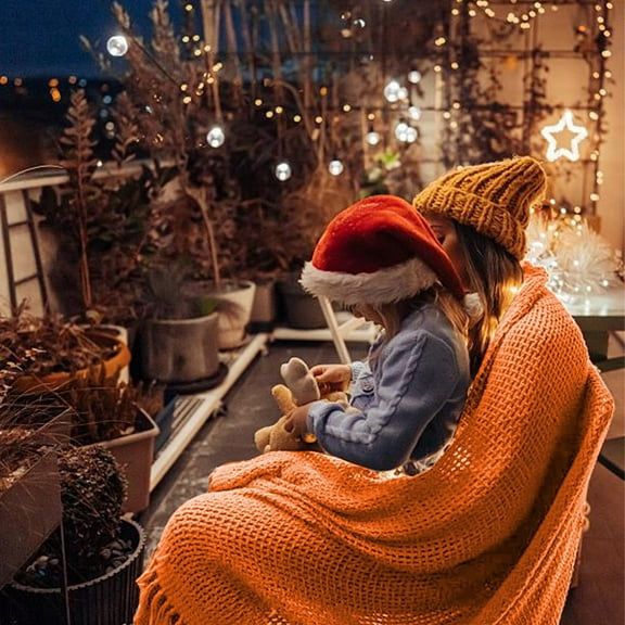InsCrazy Soft Queen Size Blanket All Season Warm 50" x 72" Four Season Knitted Blanket Lightweight Blanket Warm and Breathable Can Be Used for Picnics Or Outdoor/Indoor Covering Blankets 50x72in