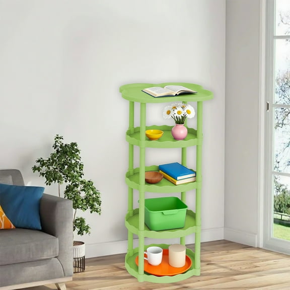 InsCrazy Stackable Storage Rack Cream Style Sofa Side Table Small Coffee Table for Kitchen Bathroom Laundry Room Office