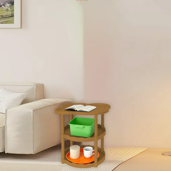 InsCrazy Stackable Storage Rack for Kitchen Bathroom Laundry Room Office, Cream Style Sofa Side Table Small Coffee Table