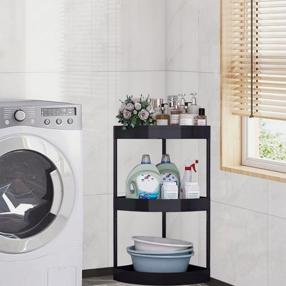 InsCrazy Storage Cart with Wheels Household Toilet Corner Storage Rack Bathroom Shelves Floor for Office, Living Room, Kitchen