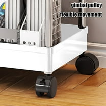 InsCrazy Storage Cart with Wheels Three Layer Movable Crevice Storage Rack Multi-layer Pulley for Kitchen Bathroom Laundry Room Office