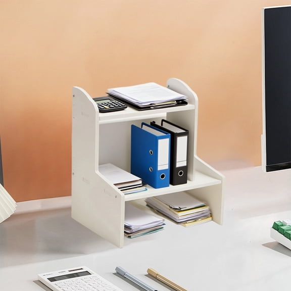 InsCrazy Tabletop Shelf Double Layer Heightened Desktop Rack Dormitory Office Cosmetics for Kitchen Bathroom Laundry Room Office