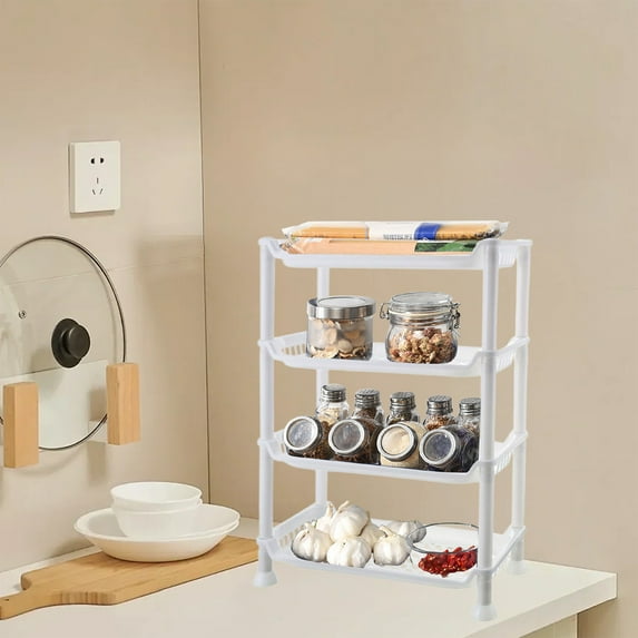 InsCrazy Tabletop Shelf Four Layer Bathroom Storage Rack Layer Storage Rack for Kitchen