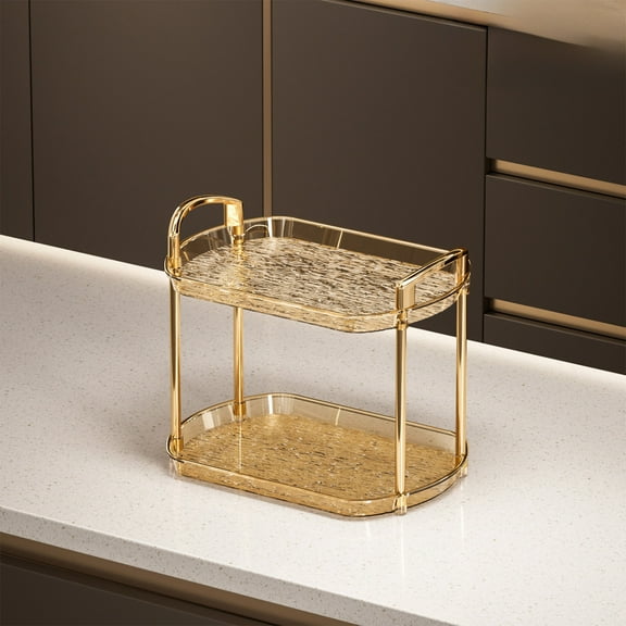 InsCrazy Tabletop Shelf Rack Bathroom Storage Rack Cosmetics Storage Rack Desktop for Kitchen