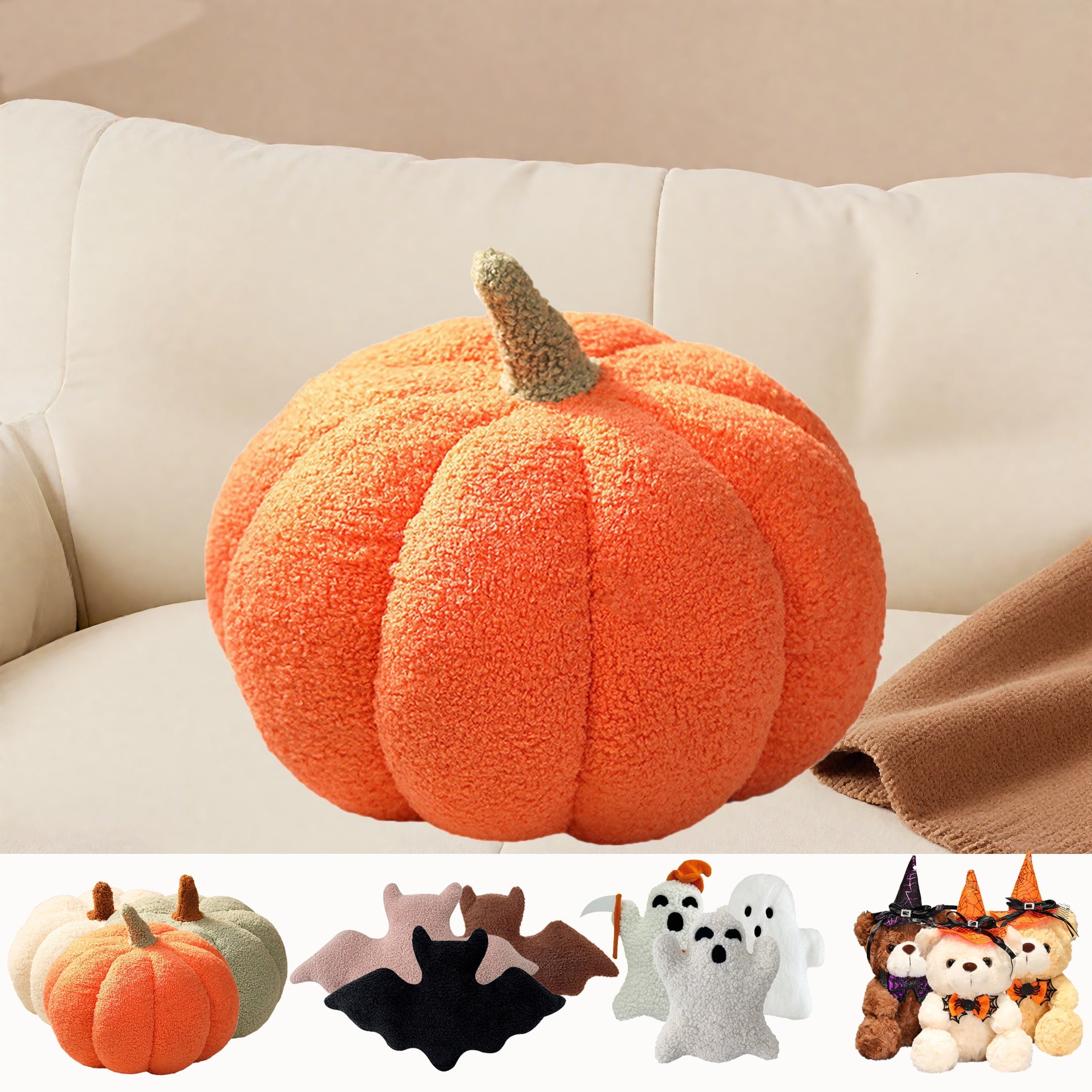 Halloween Throw Pillow Plush Decorative Pillows - Bat/Pumpkin/Ghost ...