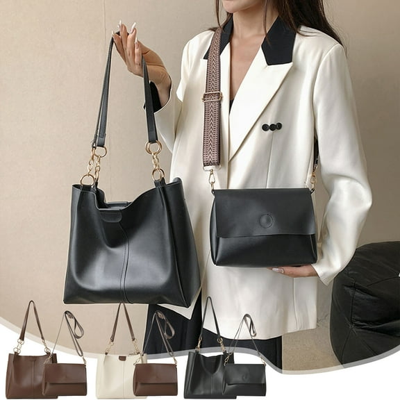 InsCrazy Tote Bag Travel bag New Large Capacity Multi Functional Bag Two Piece Set Handbag Shoulder Crossbody Bags Combining Practicality and