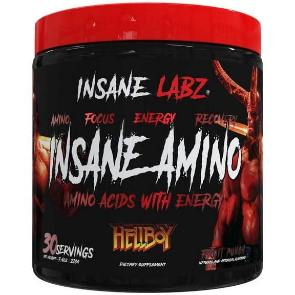 Insane Amino Hellboy Edition Intraworkout Powder, Fruit Punch, 30 Servings