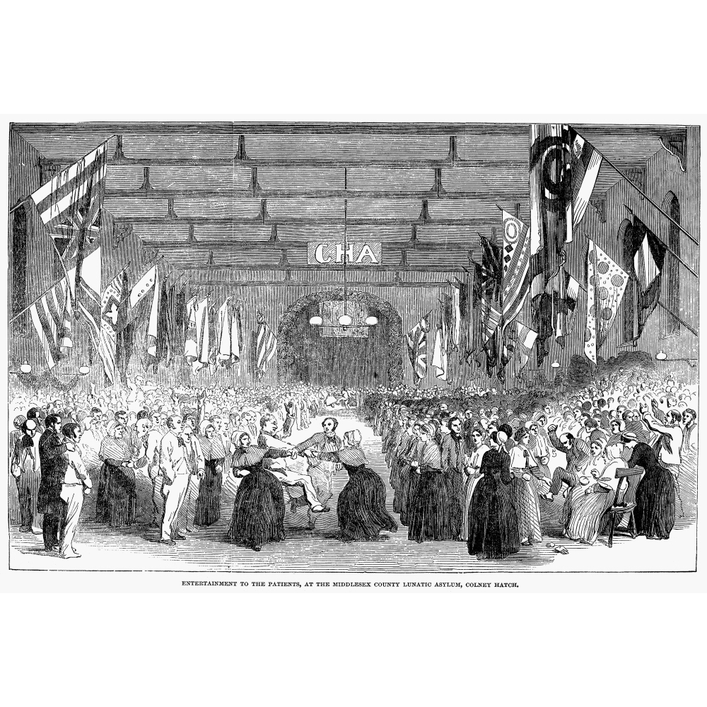 Insane Asylum 1853. Nentertainment For The Patients At The Middlesex