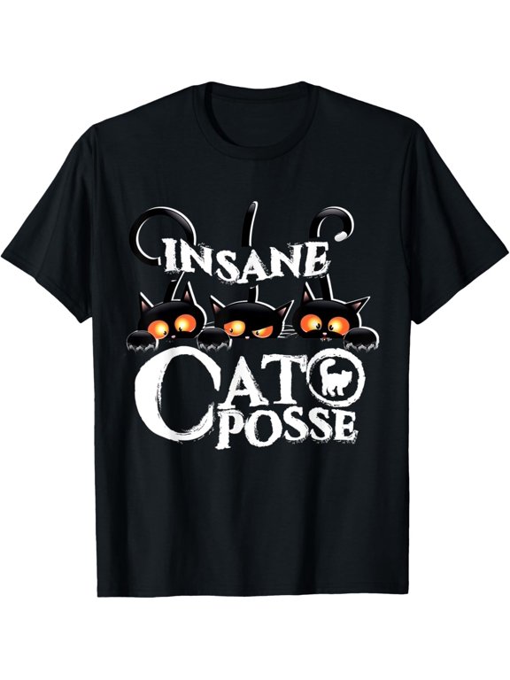 Insane Cats Posse Love Kittens Halloween Retro Cute Design Holiday T-Shirt, Size S-5XL