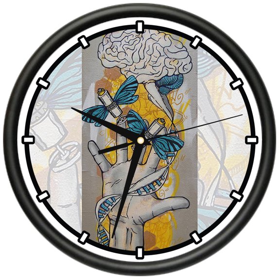 Insane In The Brain Design Wall Clock | Precision Quartz Movement | Décor For School Class Office Bedroom Decoration