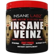 Insane Labz Insane Veinz Pre Workout Powder, Fruit Punch, 35 Servings