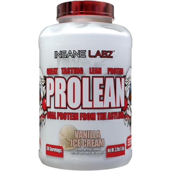 Insane Labz ProLean Whey & Protein Powder 26g Protein 50 Servings Vanilla Ice Cream