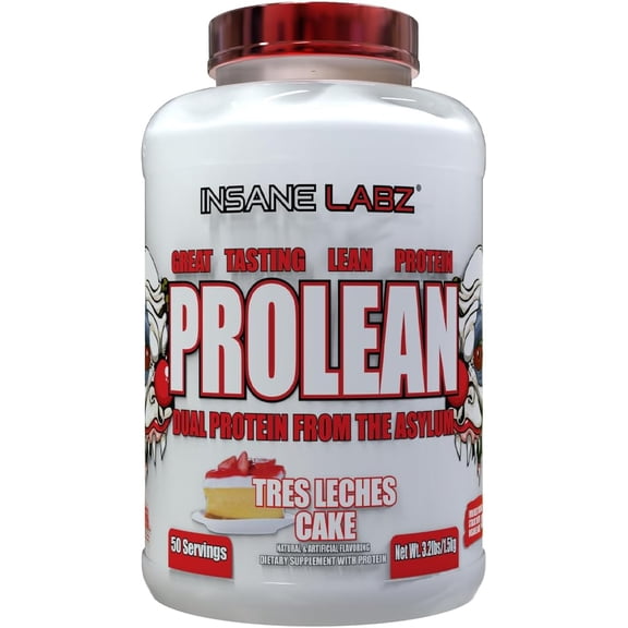 Insane Labz ProLean Whey & Protein Powder 26g Protein 50 Srvngs Tres Leches Cake