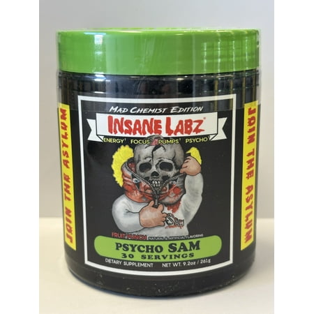 Insane Labz Psycho Sam Pre Workout Fruit Punch 30 Servings