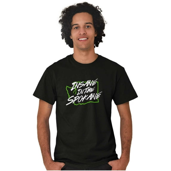 Insane in Spokane Washington Funny Men's Graphic T Shirt Tees Brisco Brands L