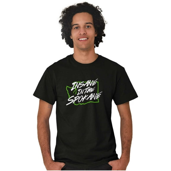 Insane in Spokane Washington Funny Men's Graphic T Shirt Tees Brisco Brands L