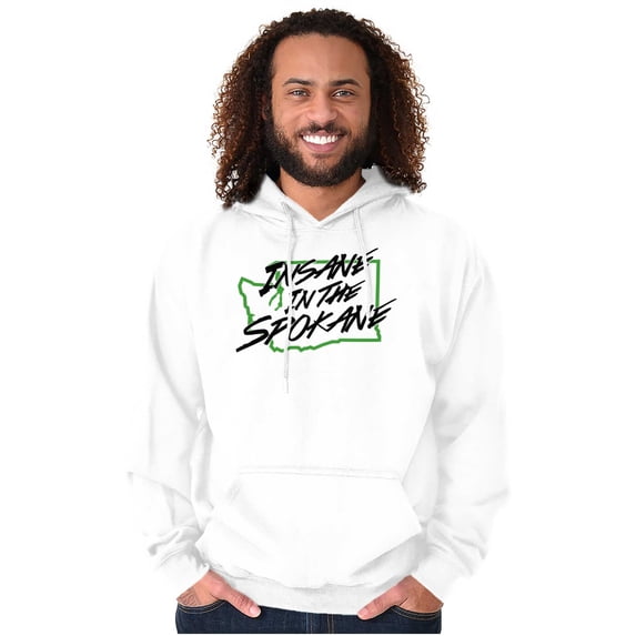 Insane in Spokane Washington Funny Unisex Plus Fleece Graphic Hoodie Brisco Brands 3X
