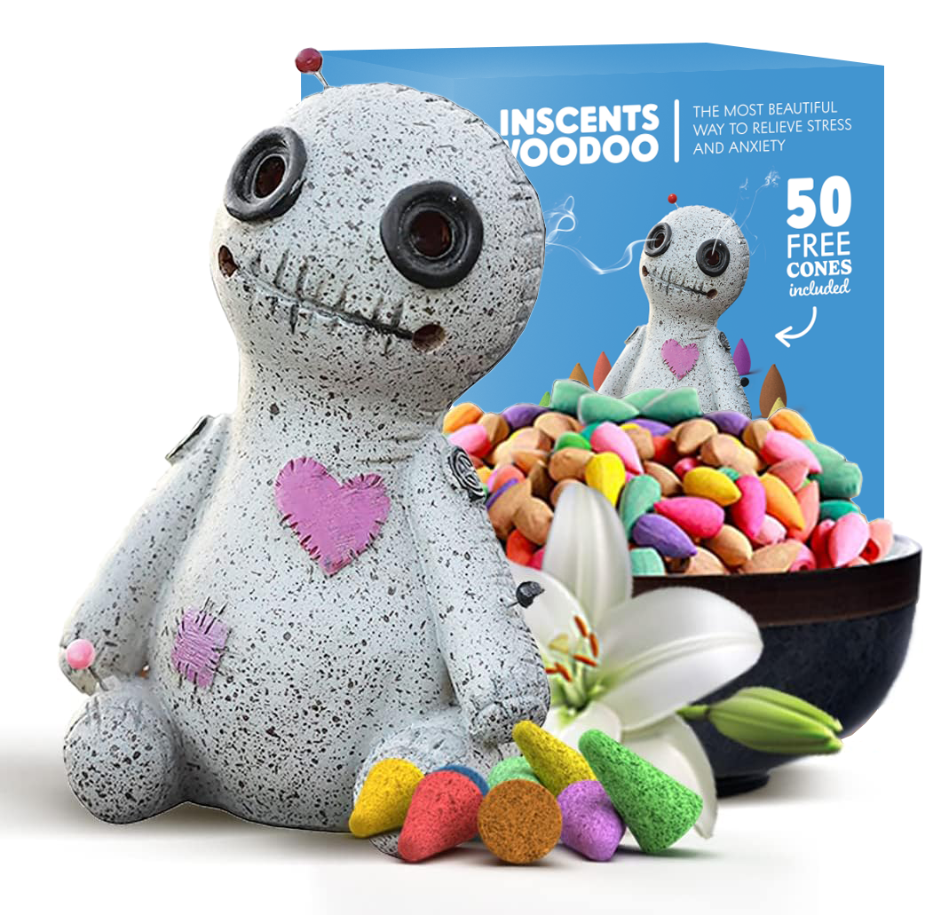 Inscents Voodoo Ceramic Incense Holder Cone Burner with Backflow Design