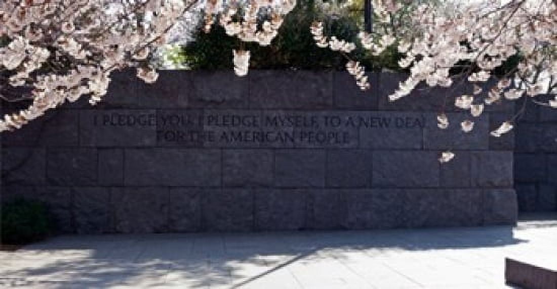 Inscription of FDRs new deal speech written on stones at a memorial Franklin Delano Roosevelt Memorial Washington DC USA Canvas Art - Panoramic Images (24 x 12)