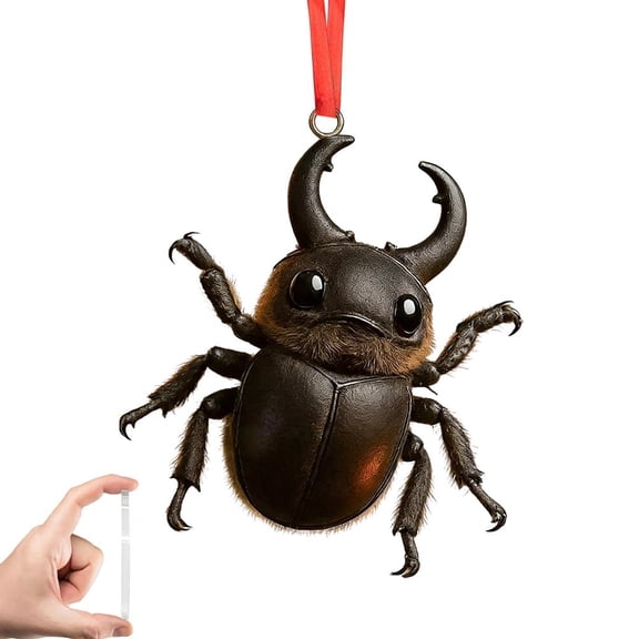 Pekkaxy Insect Acrylic Pendant, 3.15 inch, Vivid Realistic Bug Design, High-Transparency Wear-Resistant Ornament, Science Classroom Collectible or Creative Gift