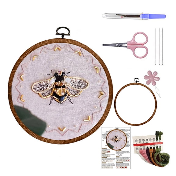 Insect Bead Embroidery DIY Craft Kit - Fun Cartoon Cross Stitch Series for Creative Craftin