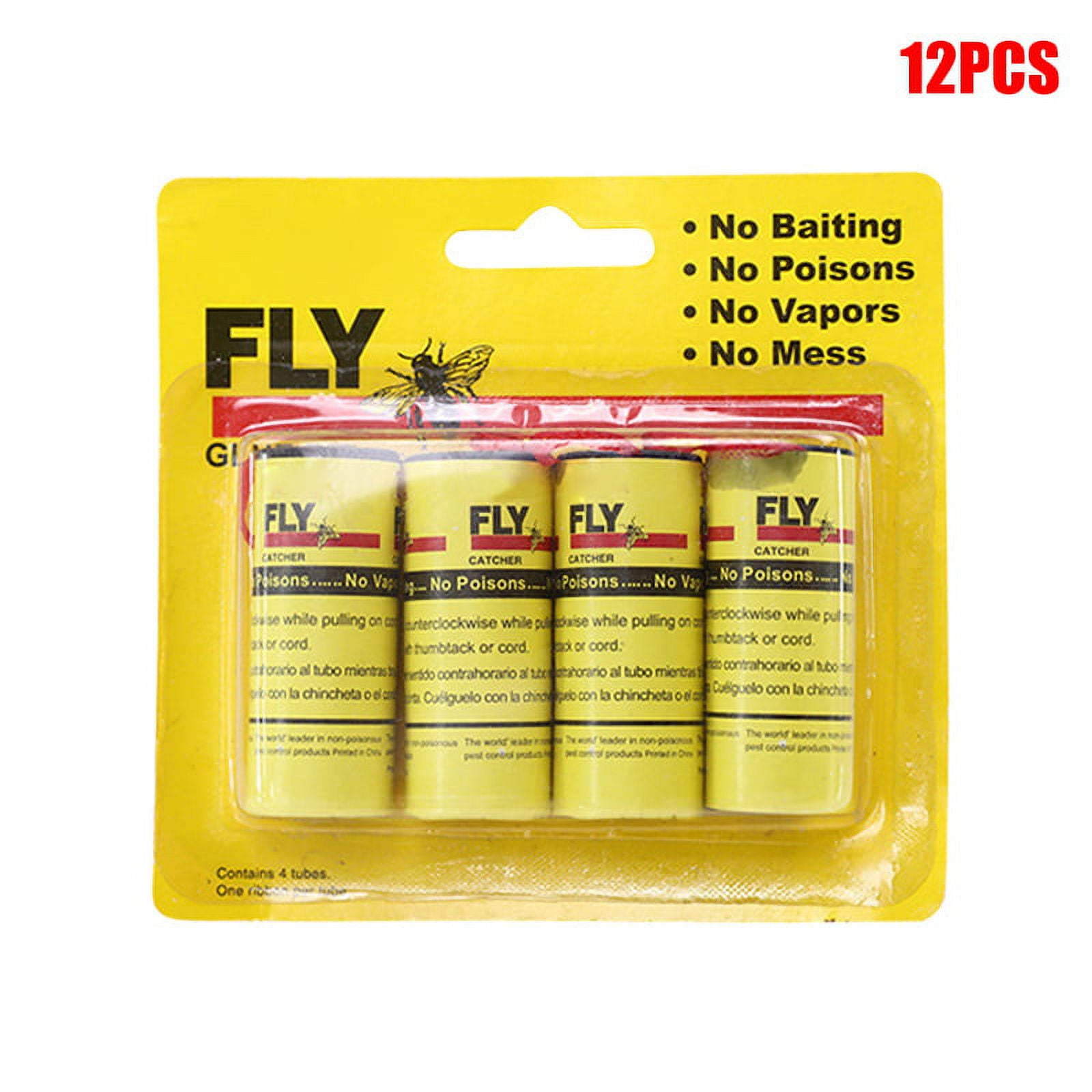Insect Bug Fly Glue Paper Catcher Ribbon Tape Strip Sticky Flies Roll ...