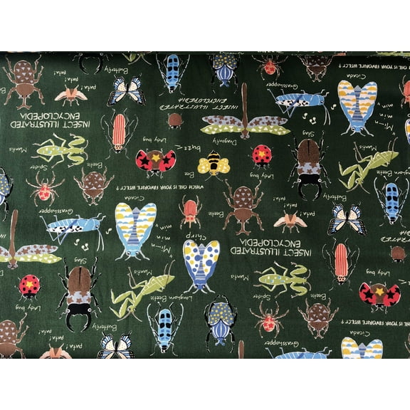 Insect-Bugs-Beetle-Cotton Twill Fabric-Kobayashi-Japanese Fabric.