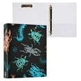 Insect Bugs Print 1.5 Inch 3 Ring Binder with Clipboard Round Ring