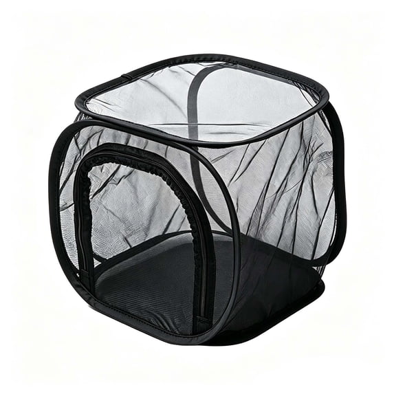 Insect and Butterfly Habitat Cage, Collapsible Insect Mesh Cage Terrarium with Zipper Protection, Reusable Insect Breeding Cage Breathable Net, 12"x12"x12"