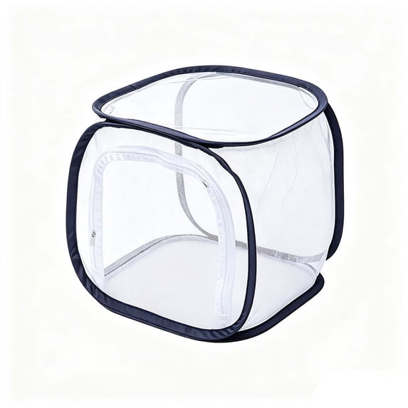 Insect and Butterfly Habitat Cage, Collapsible Insect Mesh Cage Terrarium with Zipper Protection, Reusable Insect Breeding Cage Breathable Net, 12"x12"x12"
