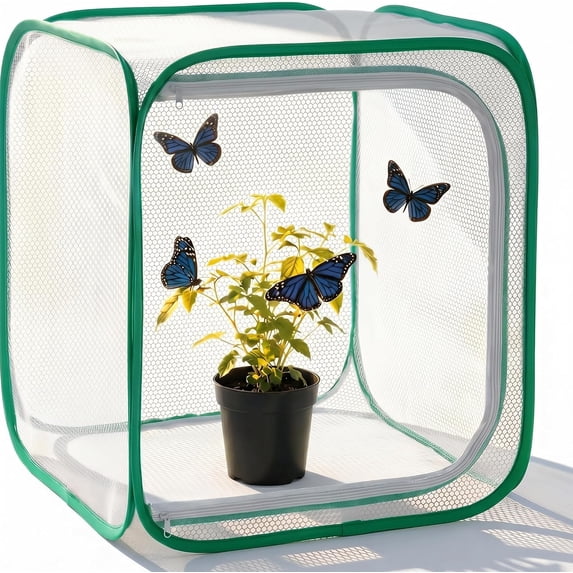 Insect & Butterfly Habitat Cage, Portable Pop-Up Terrarium with Mesh ...