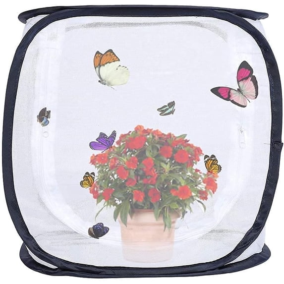 Insect & Butterfly Habitat Cage, Portable Pop-Up Terrarium with Mesh Sides, Bug Catching & Observation Enclosure for Caterpillars, Small Insects, Outdoor & Classroom Use, 12 Inches Tall