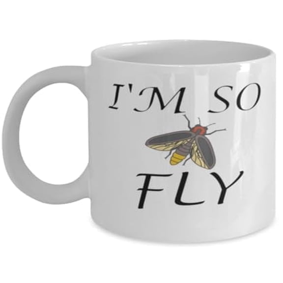 Insect 11 oz Coffee Mug - I'm So Fly White Ceramic Gift
