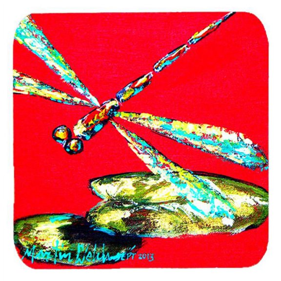 Insect - Dragonfly Shoo-Fly Foam Coasters, Set Of 4