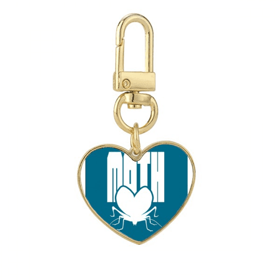 Insect Fear Animal Moths Gold Heart Keychain Metal Keyring Holder
