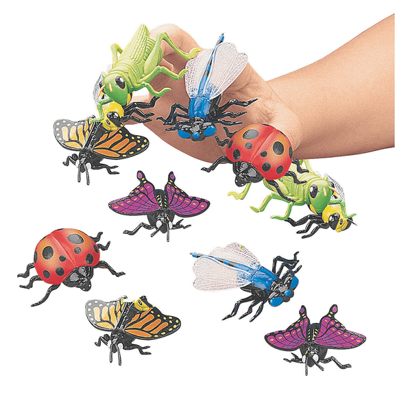 Insect Finger Puppets - Party Favors - 12 Pieces