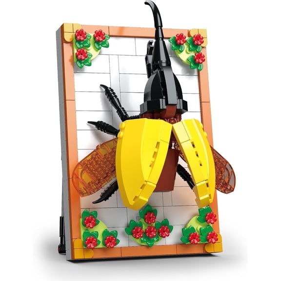 Insect Flowers Building Set Compatible with Lego 3D Botanical Art Picture Frame Decor for Boys Girls 425 Pcs