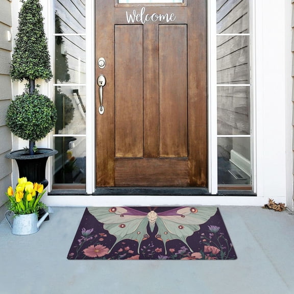Insect Fly over Flowers Doormats Welcome Mats Gate Pads Entryway Outdoor 32" x 20"
