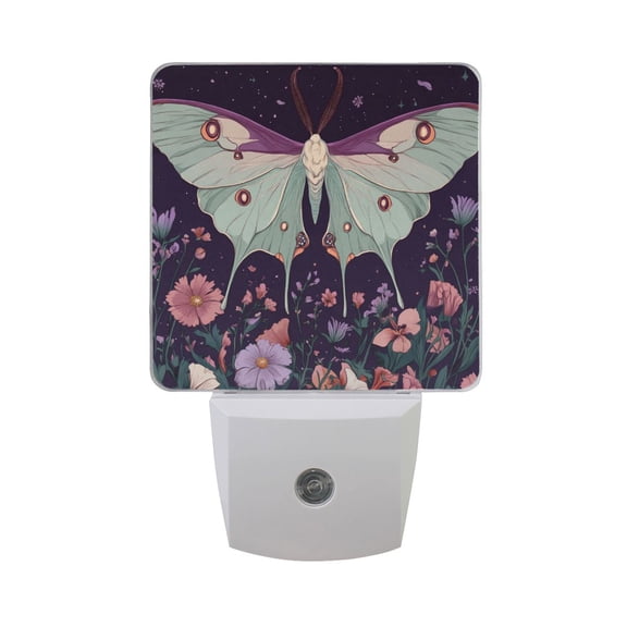 Insect Fly over Flowers LED Night Light with Smart Sensor Plug Into Wall Dusk to Dawn 2 packs