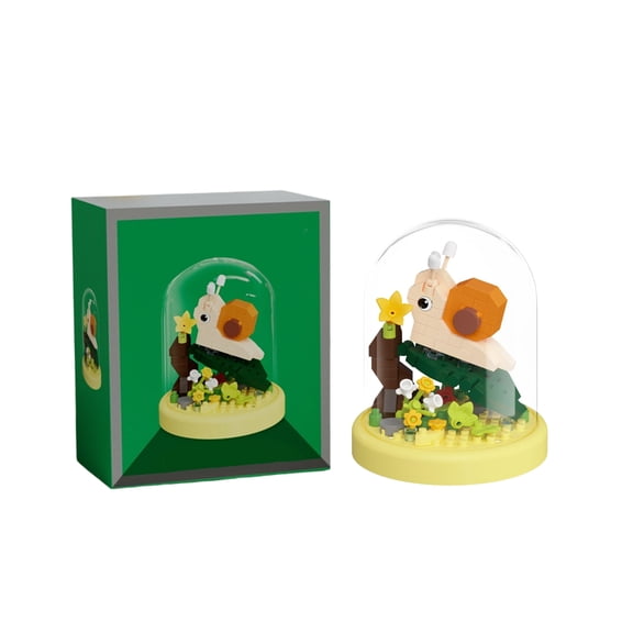 Insect Garden Building Block Set with Dust Cover, 169-182Pcs 3D Mini Animal Model, Beetle and Butterfly Decor