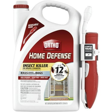 Insect Killer Spray - Home Defense Indoor/Perimeter with Comfort Wand - Kills Ants, Roaches & Spiders - 1.33 Gal Ready-to-Use