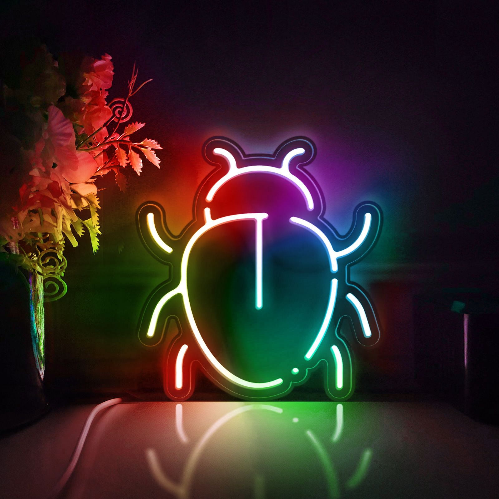 Led Insect Art Insect Led Light Box, Dimmable Neon-Like Light Signs USB Power for Wall ...
