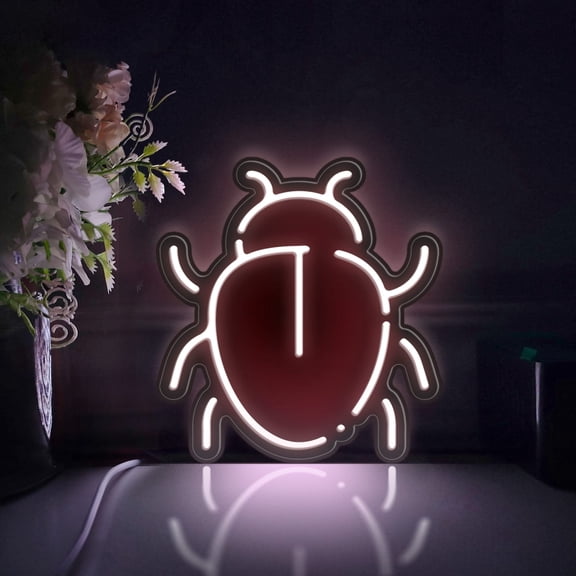 Insect Led Light Box, Dimmable Neon-Like Light Signs USB Power for Wall Decor Bedroom Decoration, Static Light (WxH) 16"x17"