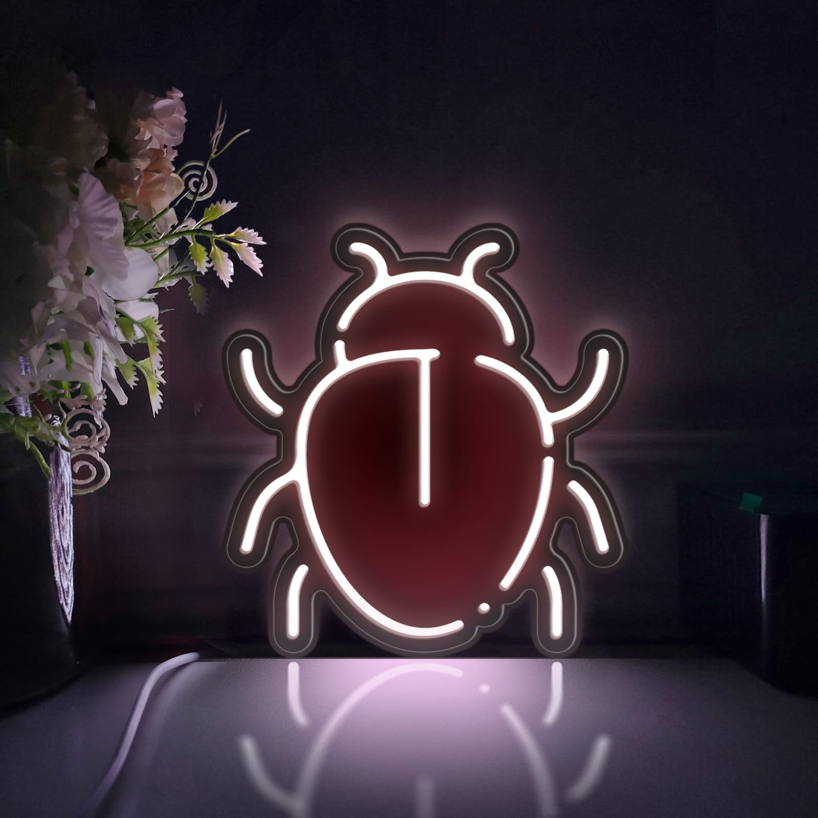 Insect Led Light Box, Dimmable Neon-Like Light Signs USB Power for Wall ...