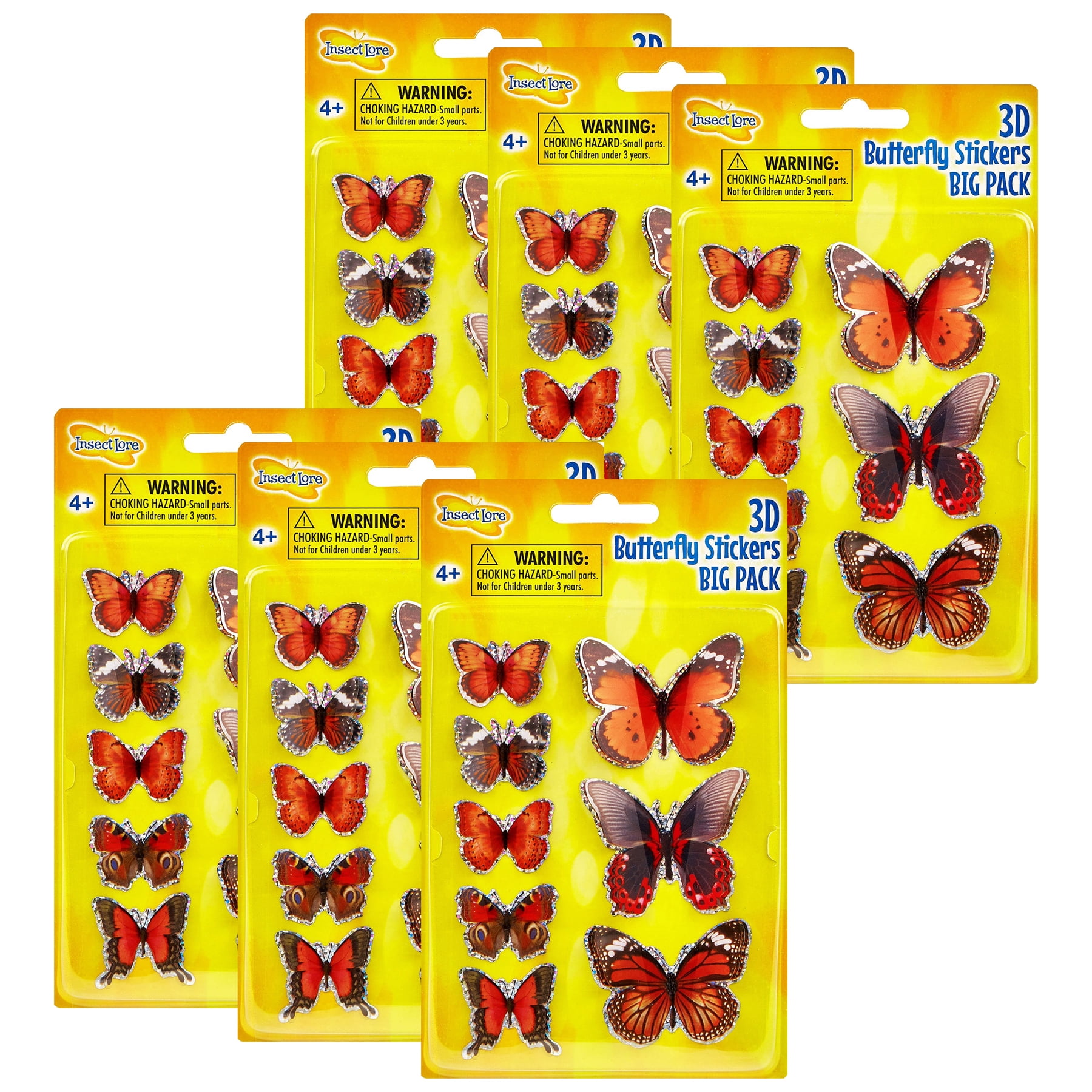 Insect Lore 3D Butterfly Stickers Big Pack